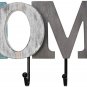 Rustic Wood Home Letter Sign with 4 Hooks Cutout Home Sign Wall Mounted Key Rack