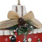 Rustic Christmas Sign Snowman Decor Wreath Hanging with Bow Berries Pine Cone, R