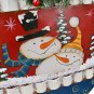 Rustic Christmas Sign Snowman Decor Wreath Hanging with Bow Berries Pine Cone, R