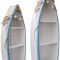 Set of 2 Wooden Nautical Boat Display Shelf Beach Theme Table Decor StandingBoat