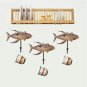 Metal Fish Hook Wall Decor Key Holder, Towel Apron Hook Decorative Wall Hanger L