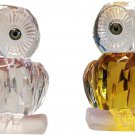 Mini Crystal Glass Owl Figurine for Table Home Decoration Set of 2 Paperweight