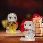 Mini Crystal Glass Owl Figurine for Table Home Decoration Set of 2 Paperweight