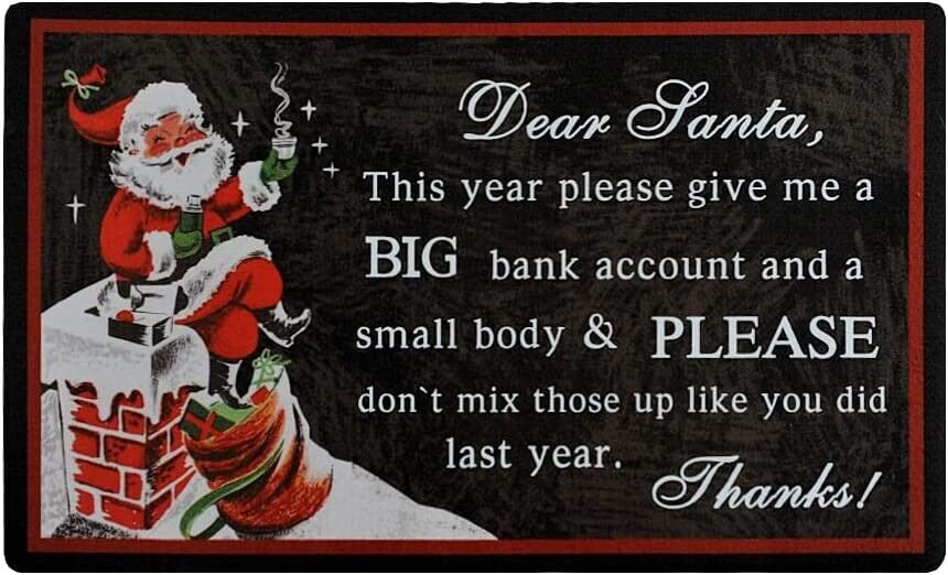 Low Profile Door Mat Winter Holiday Xmas Decor Christmas Doormat Dear Santa Mats