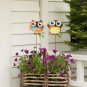 Metal Owl Garden Stake Set of 2, Indoor Outdoor Owl Decor for Patio Lawn Ornamen