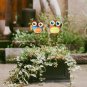 Metal Owl Garden Stake Set of 2, Indoor Outdoor Owl Decor for Patio Lawn Ornamen