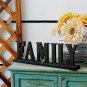 Wooden FAMILY Words Decorative Sign Free Standing Table Top Decoration, Cutout W
