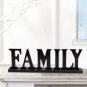 Wooden FAMILY Words Decorative Sign Free Standing Table Top Decoration, Cutout W