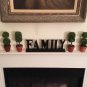 Wooden FAMILY Words Decorative Sign Free Standing Table Top Decoration, Cutout W