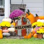 Rustic Pumpkin Garden Stake Metal Welcome Sign Fall Decor, Decorative Yard Décor