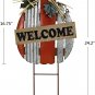 Rustic Pumpkin Garden Stake Metal Welcome Sign Fall Decor, Decorative Yard Décor