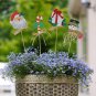 Christmas Yard Garden Stake Flower Pot Decoration Set of 4, Santa Claus Candy Ca