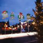 Christmas Yard Garden Stake Flower Pot Decoration Set of 4, Santa Claus Candy Ca