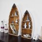 Wooden Boat Decor Hanging Wood Boat Decoration for Wall Rustic Nautical Standing