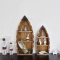 Wooden Boat Decor Hanging Wood Boat Decoration for Wall Rustic Nautical Standing