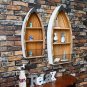 Wooden Boat Decor Hanging Wood Boat Decoration for Wall Rustic Nautical Standing