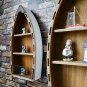 Wooden Boat Decor Hanging Wood Boat Decoration for Wall Rustic Nautical Standing