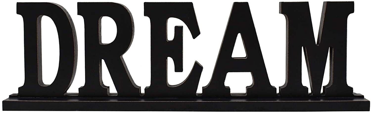 Rustic Wood Dream Sign for Home Decor, Decorative Wooden Cutout Word Decor Frees
