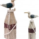 Seagull Statue Decor Nautical Polyresin Figurine - Rustic Indoor Outdoor Beach