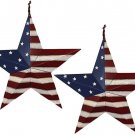 2pcs Patriotic Metal Barn Star Outdoor Indoor Hanging Wall Decor Star 12”x12”