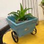 Wooden Planter Set of 2 Decorative Plant Pot Holder with Wheels Flower Pots Cont