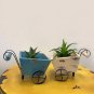 Wooden Planter Set of 2 Decorative Plant Pot Holder with Wheels Flower Pots Cont