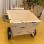 Wooden Planter Set of 2 Decorative Plant Pot Holder with Wheels Flower Pots Cont