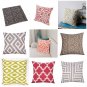 Throw Pillow Covers 2 Pack Decorative Checkered Plaids Cotton Linen Polyester