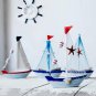 Mini Boat Figurine Boat Model Tabletop Centrepiece Decoration Set of 4 Nautical