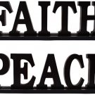 Wood Peace Faith Tabletop Letters Sign Freestanding Wooden Cutout Decorations Wood Peace Faith Tabletop Letters Sign Freestanding Wooden Cutout Decorations
