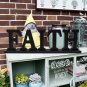 Wood Peace Faith Tabletop Letters Sign Freestanding Wooden Cutout Decorations