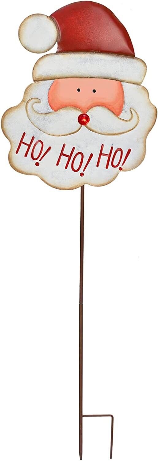 Christmas Santa Garden Stake Decor Hohoho Santa Decoration Metal Garden Sign 40&acirc;��