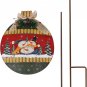 Metal Snowman Garden Stake Christmas Sign Yard Stake Round Ornaments Outdoor Chr