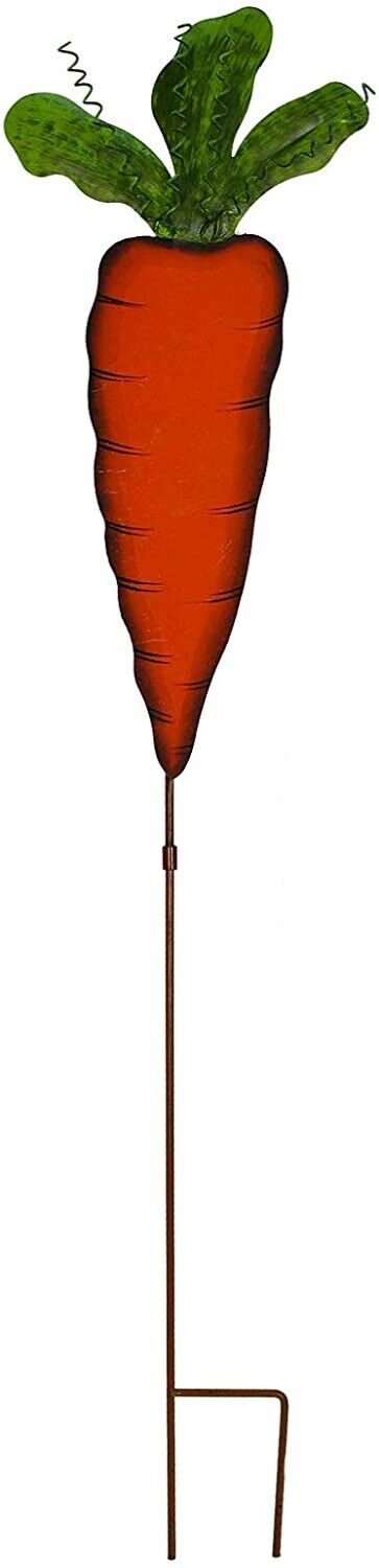 Metal Easter Carrot Garden Stake Decorative Yard Sign Spring Lawn Decor...