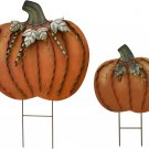 Pumpkin Garden Stake Metal Pumpkin Yard Sign Fall Decor 26InchH & 17InchH Pumpkin Garden Stake Metal Pumpkin Yard Sign Fall Decor 26InchH & 17InchH