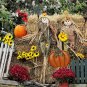 Pumpkin Garden Stake Metal Pumpkin Yard Sign Fall Decor 26InchH & 17InchH