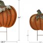 Pumpkin Garden Stake Metal Pumpkin Yard Sign Fall Decor 26InchH & 17InchH