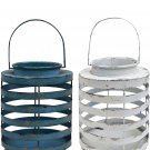 Rustic Metal Candle Lantern 7.75" High Vintage Decorative Hanging Candle Lantern