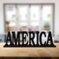 Rustic Wood America Sign for Home Decor, Decorative Wooden Cutout Word Decor