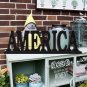 Rustic Wood America Sign for Home Decor, Decorative Wooden Cutout Word Decor