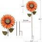 84.5" H Large Metal Sunflower Garden Decor Whimsical Yard Art Stakes Decorative