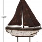 15 H Sail Boat Decor Display Rustic Nautical Beach Theme Room Decor Nautical...