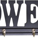 Black Wood Towel Hooks for Bathroom Decorative Cutout Word Sign Wall Decor Black Wood Towel Hooks for Bathroom Decorative Cutout Word Sign Wall Decor