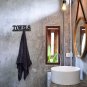 Black Wood Towel Hooks for Bathroom Decorative Cutout Word Sign Wall Decor