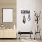 Black Wood Towel Hooks for Bathroom Decorative Cutout Word Sign Wall Decor