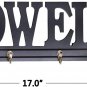 Black Wood Towel Hooks for Bathroom Decorative Cutout Word Sign Wall Decor