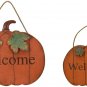 Wood Pumpkin Welcome Sign Fall Front Door Decor, Rustic Hanging Welcome Pumpkin