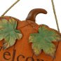 Wood Pumpkin Welcome Sign Fall Front Door Decor, Rustic Hanging Welcome Pumpkin
