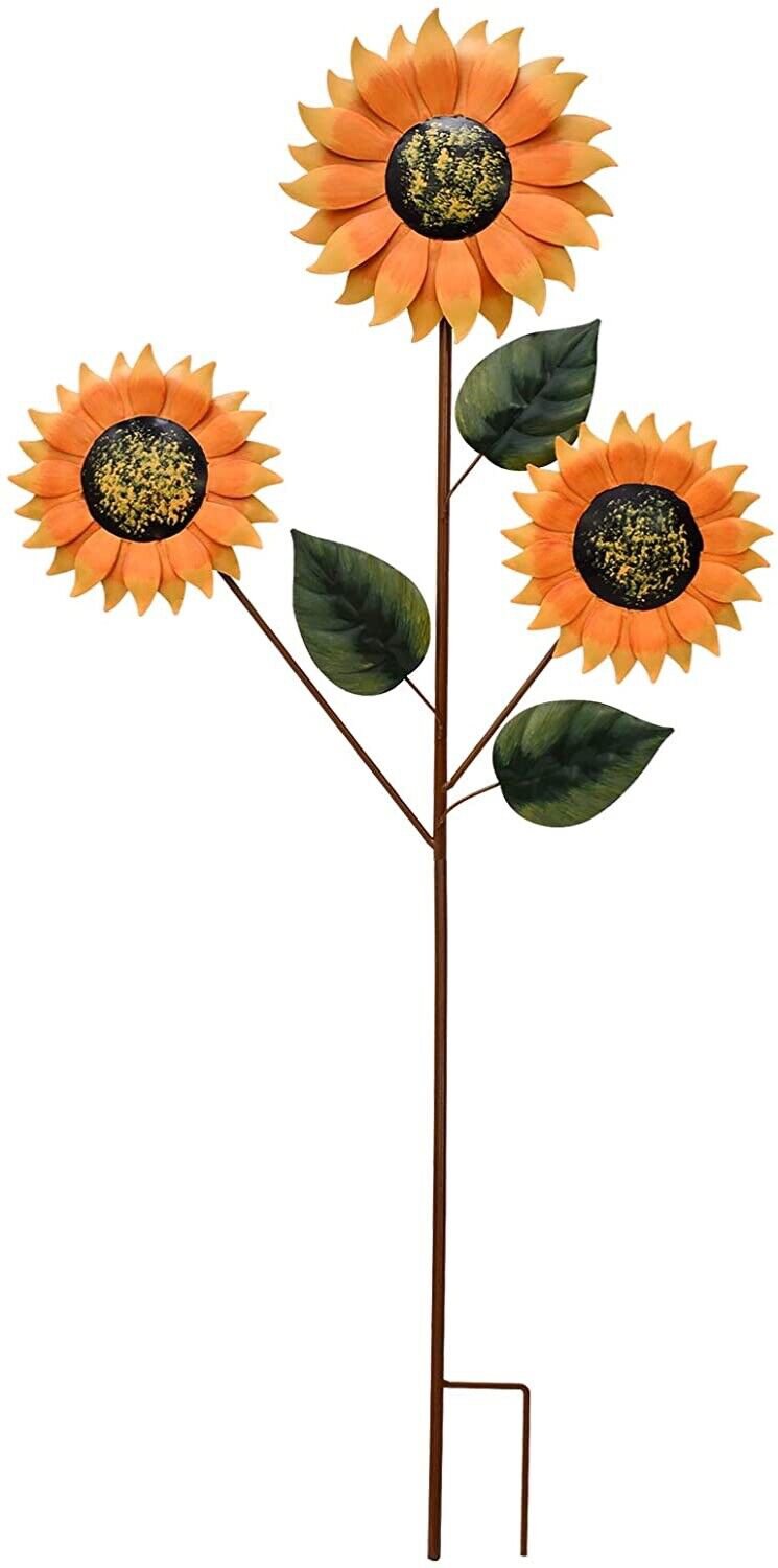 Sunflower Garden Decoration Outdoor Sunflower Garden Stake Decor, Metal...