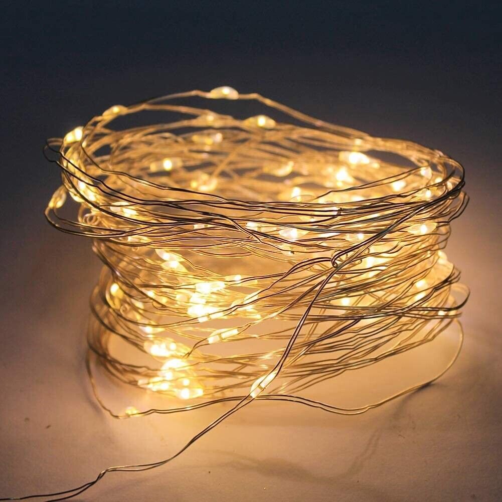 LED String Lights, Fairy Lights, 33Ft 100LED Warm White Lights Indoor & Outdoor